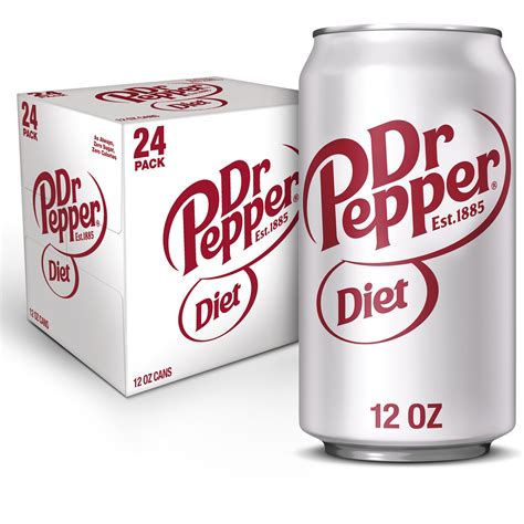 Diet Dr Pepper Soda 12 Fl Oz Cans 24 Pack