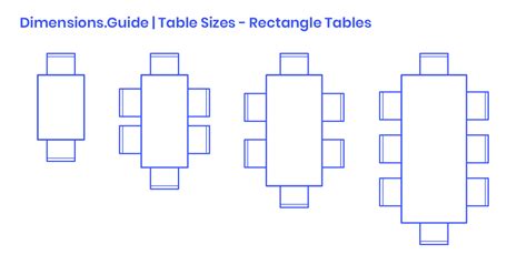 Rectangle Table Sizes Dimensions And Drawings