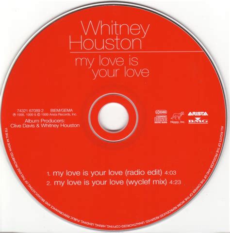 My Love Is Your Love By Whitney Houston Cd With Discostars Ref