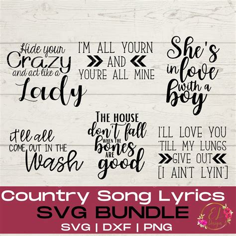 Country Song Lyrics Svg Bundle Maren Morris Svg Miranda Etsy