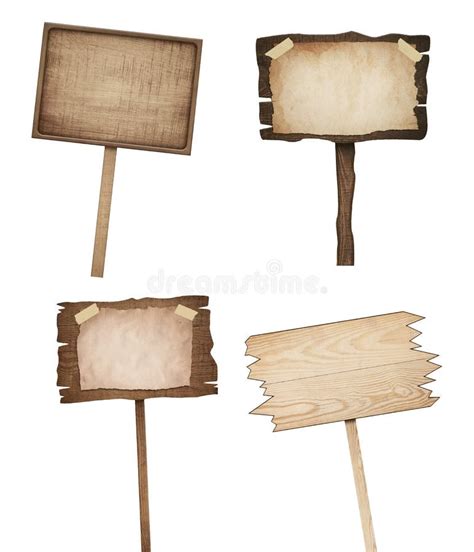 Old Weathered Brown Wooden Signs Stock Illustration Illustration Of