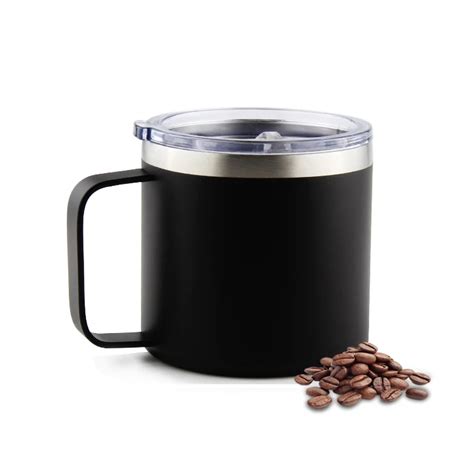 Cool Coffee Mug With Lid And Handle14 Oz Double Wall Insulated