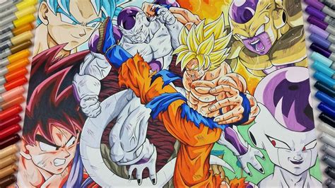 Drawing All Fights Of Goku Vs Frieza Tolgart Youtube