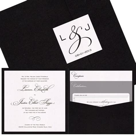 Classic Square Pocket Unique Wedding Invitation By The Green Kangaroo