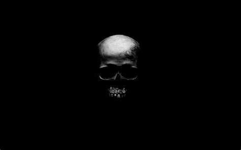 64 Skull Black Background