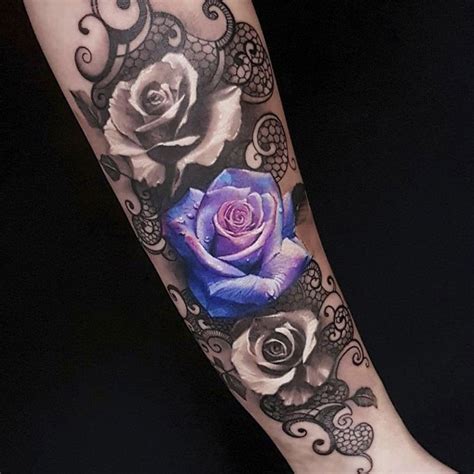 42 Popular Concept Black Lace And Rose Tattoo Sleeve