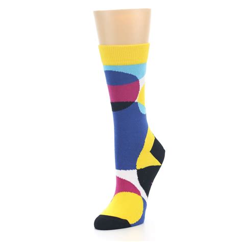 Multi Color Overlapping Circles Socks Womens Dress Socks Boldsocks