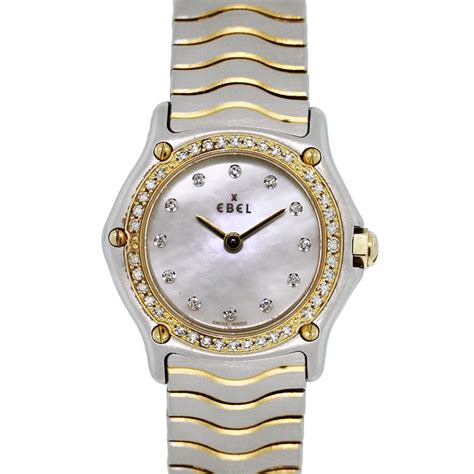 Ebel Wave Two Tone Mother Of Pearl Diamond Bezel Ladies Watch