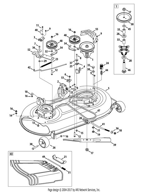 Mtd 13an775s000 2012 Parts Diagram For Mower Deck 42 Inch