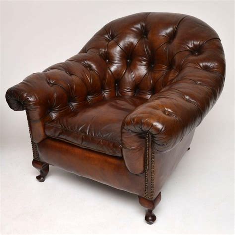 Leather armchairs hand built here in the uk and available from the chesterfield company with a wide variety of leathers. Large Pair of Antique Swedish Leather Armchairs For Sale ...