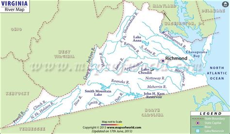 Rivers In Virginia Virginia Rivers Map