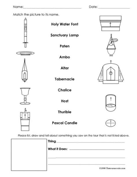 Printable Parts Of The Catholic Mass Worksheet