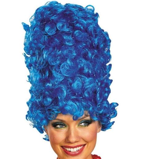 Marge Simpson Wig Deluxe Adult Womens The Simpsons Glam Blue Beehive Wig Fast Ebay