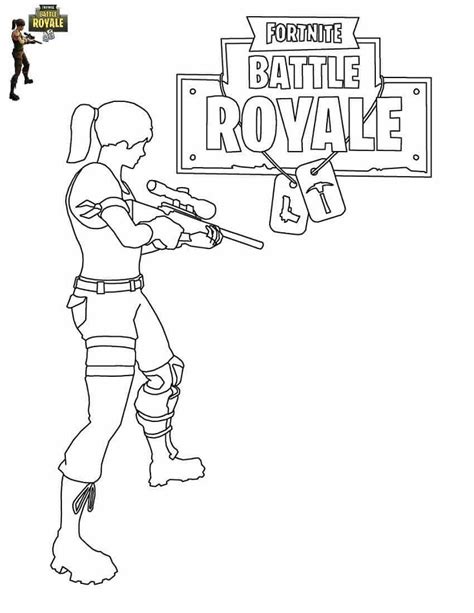Girl In Fortnite Battle Royale Coloring Page Free Printable Coloring