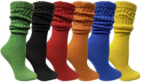 6 Pack Yacht And Smith Womens Cotton Slouch Socks Womans Knee High Boot