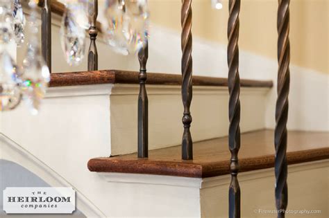 If you get around a corner or doubling back around a landing, but you want to use these for the straight sections but change how you're done if you want a connected railing. Interior Stairs | The Heirloom Companies | Interior railings, Interior stairs, Custom railing