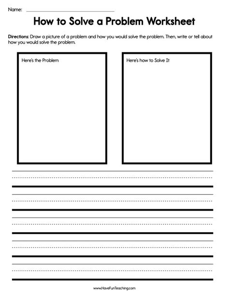 How To Solve A Problem Worksheet Have Fun Teaching