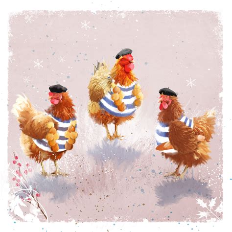 Three French Hens Care Cards