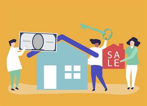 Character illustration of people selling house - Download Free Vectors ...