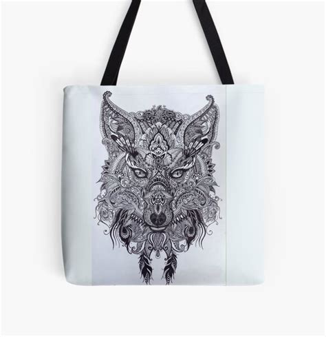 Zentagle Ornate Mandala Wolf Fuchs Geist Tier Design Stofftasche Von