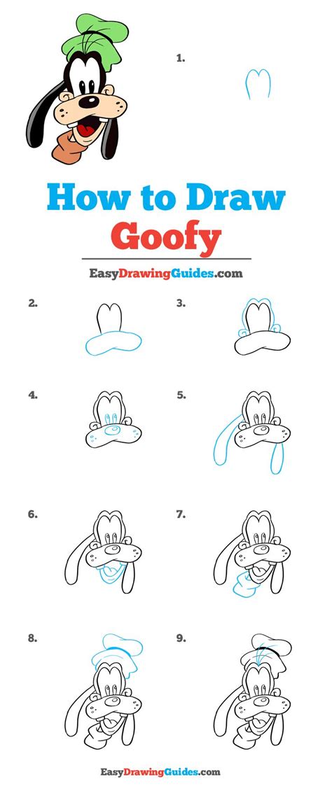 How To Draw Goofy Really Easy Drawing Tutorial Disney Drawing