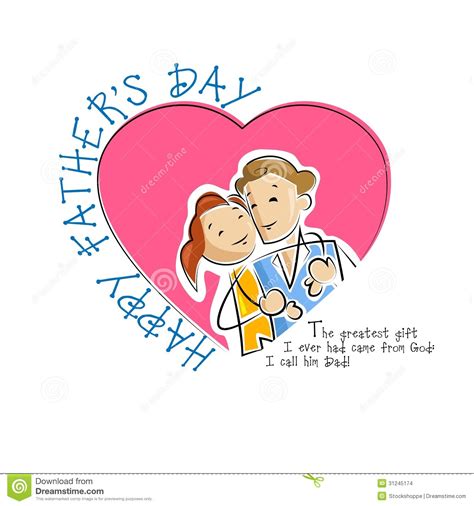 Father And Daughter In Father S Day Background Stock