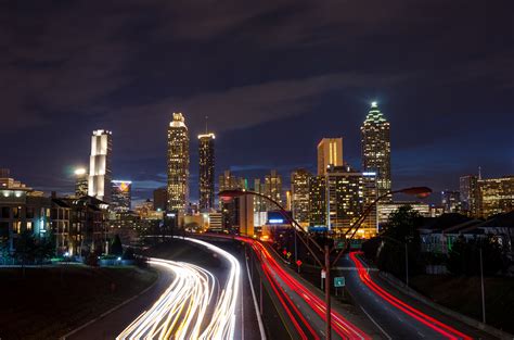 Atlanta Georgia Atl Skyline Cityscape Long Exposure City Etsy