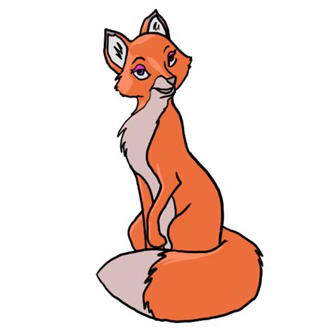 Cartoon Fox Drawing Sitting Clip Art Library