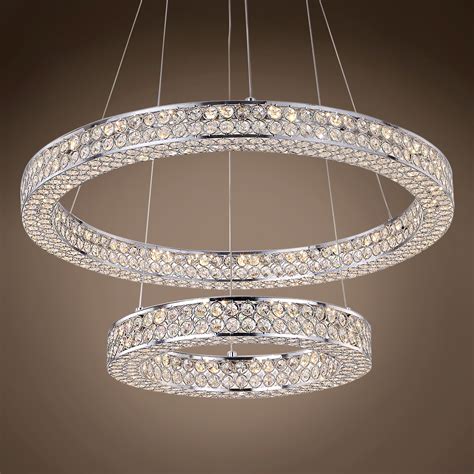 Joshua Marshal Engaged 30 Two Ring Led Chrome Pendant Light With Clear