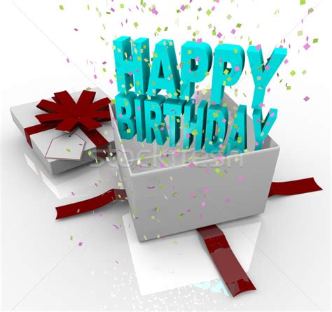 Hope this special day will be full of laugh and funny minds. Present - Happy Birthday Gift Box stock photo © iqoncept ...