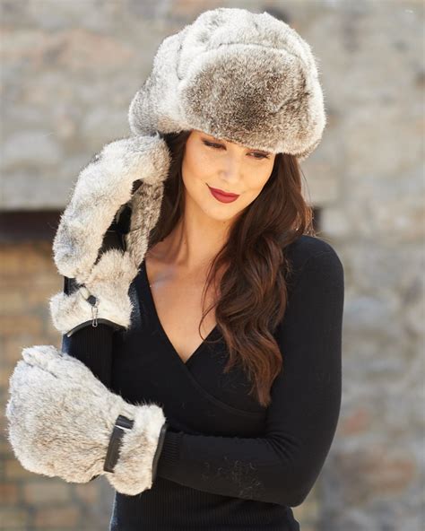 The Moscow Full Fur Rabbit Ladies Russian Hat In Grey