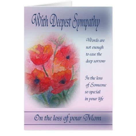 Loss Of Your Mom With Deepest Sympathy Card Zazzle