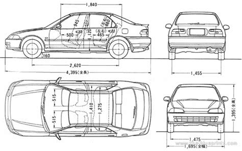 Honda Civic Rtsi 1991 Honda Drawings Dimensions Pictures Of The