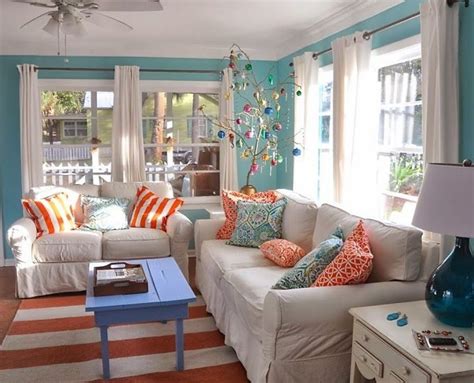 Turquoise And Red Beach Cottage Decor Living Room Turquoise Beach