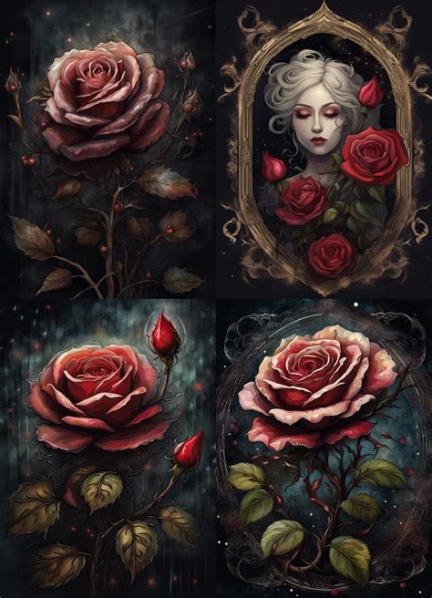 A Beautiful Blooming Rose Liminal Space Gothic Art Ai Generated