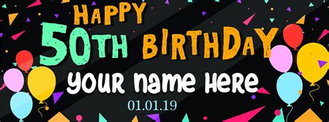 50th Birthday Banner Personalized Custom Party Banner Adult Etsy Uk