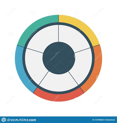 Pie Chart Circle Infographic Template With 5 Options Business Concept