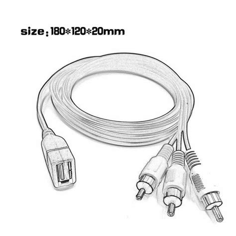 15m Usb A Female To 3 Rca Phono Av Cable Lead Pc Tv Aux Audio Video