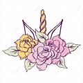獨角獸玫瑰花冠手繪矢量隔離, 畫, 王冠, 花圈向量圖案素材免費下載，PNG，EPS和AI素材下載 - Pngtree