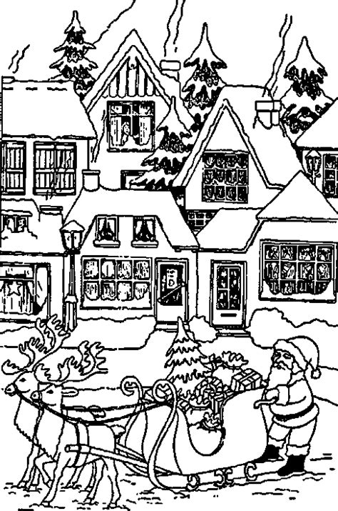 Cartoon set met santa, sneeuwman, kaars, heden, kerstboom en ornamenten. Kerstmis Kleurplaten - kerst kleurplaat