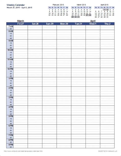Download The Weekly Calendar Template Weekly Calendar Template Excel