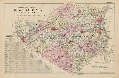 Orange County New York 1903 Map Replica Or Genuine Original Etsy