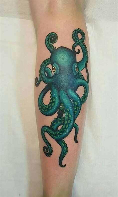 An Octopus Tattoo On The Leg