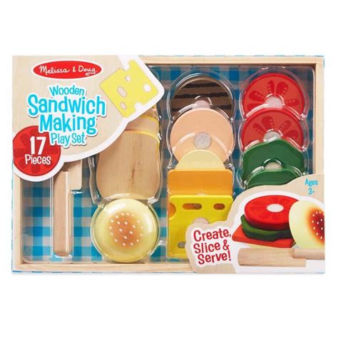 Knowledge Tree Melissa And Doug Sandwich Making Wooden Play Food Set