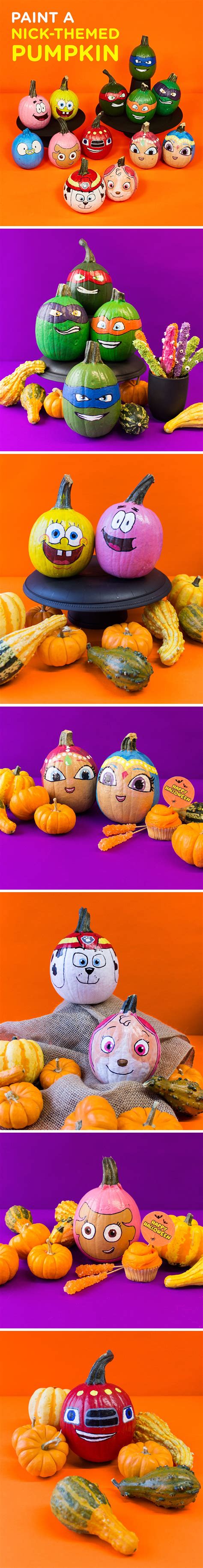 Nickelodeon Painted Pumpkins Painted Pumpkins Halloween Pumpkins