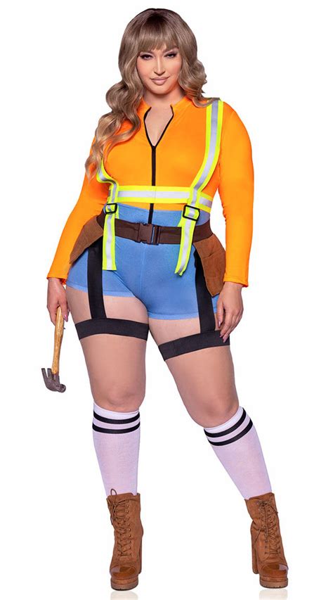 Plus Size Sexy Construction Worker Costume Plus Size Sexy Construction Costume