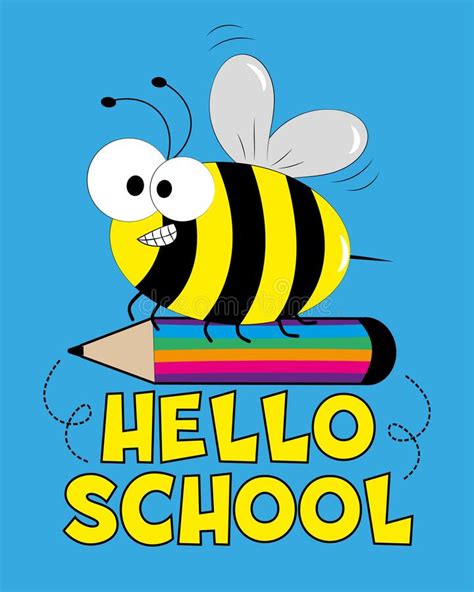 Back To School Cartoon Cute Bee Character Carrying School Bag Book