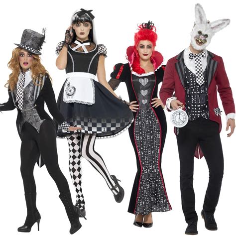 Dark Alice Wonderland Womens Fancy Dress Costume Ladies Halloween