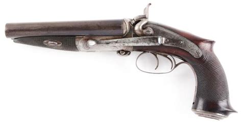 A Cased Ww Greener Howdah 577 Double Barrel Pistol