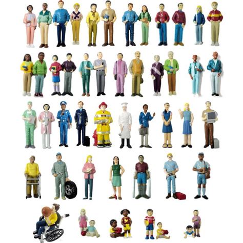 Miniature Human Figures Package 50 Figures Human Figure Pretend